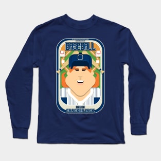 Baseball Blue Pinstripes - Deuce Crackerjack - Jacqui version Long Sleeve T-Shirt